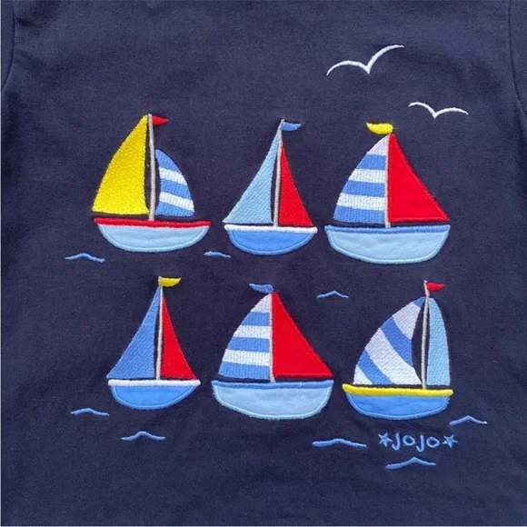 Navy Sailboat Kids Shirt - Picture 7 of 11